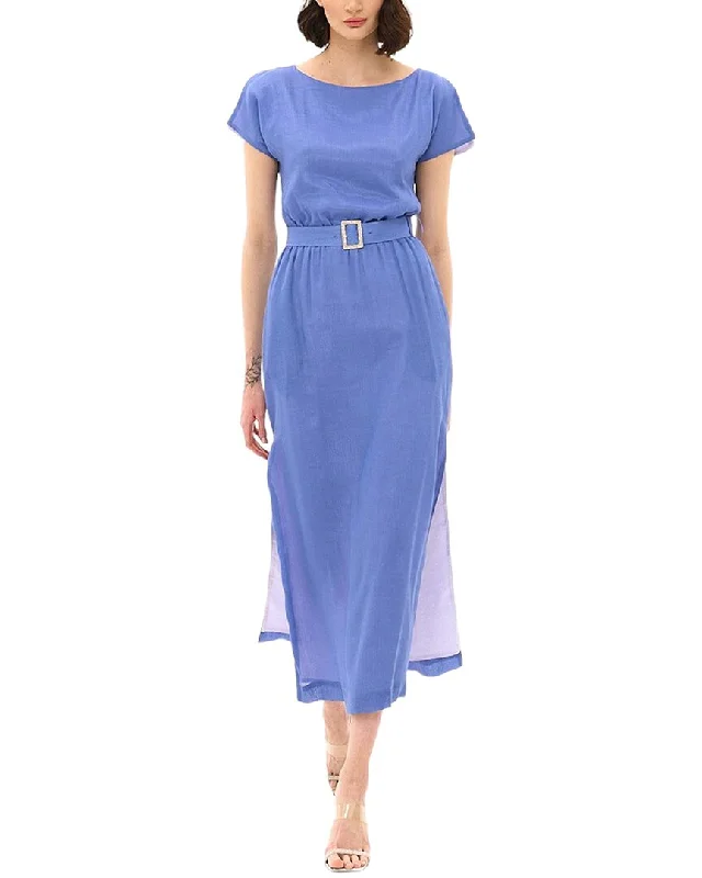 Women's midi dress event -BGL Silk-Blend Midi Dress