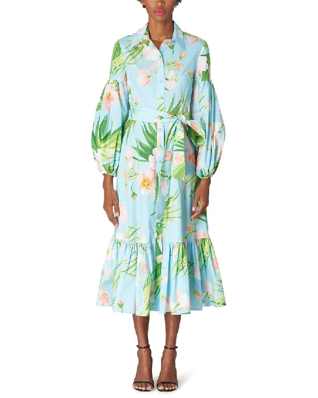 Women's midi dress relaxed -Carolina Herrera Puff Midi Shirtdress