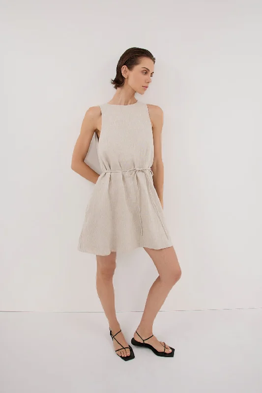 ladies-mini-dress-royal-rush-ISABELLE NATURAL MINI LINEN DRESS