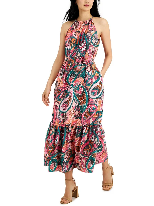 ladies-maxi-dress-maternity-drape-Womens Printed Long Maxi Dress