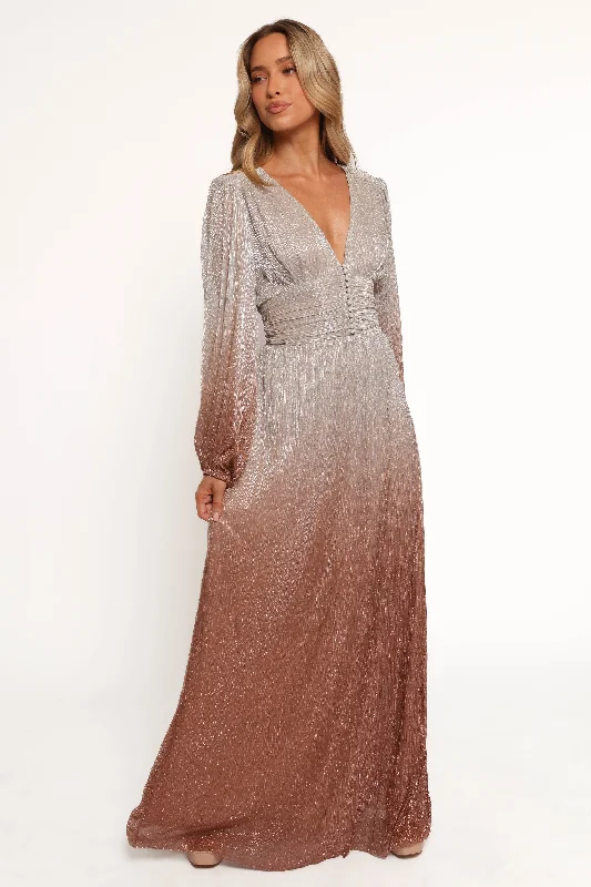 ladies-maxi-dress-berry-flow-Jovie Maxi Dress - Starlight Bronze