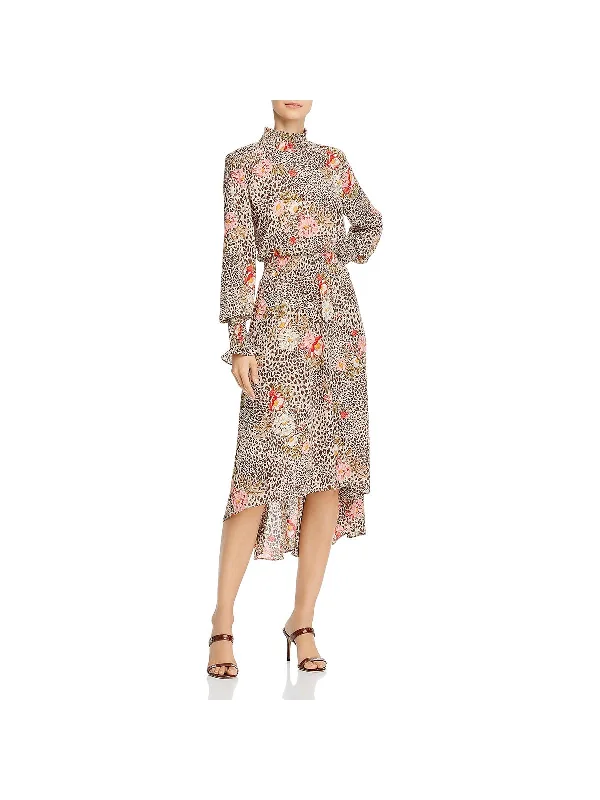 Women's midi dress Fourth of July -Womens Hi-Low Floral Midi Dress