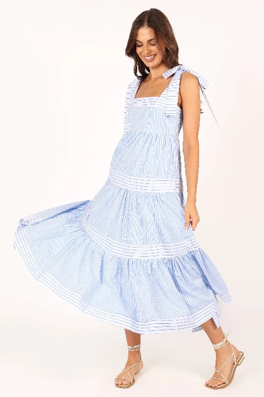 ladies-maxi-dress-subtle-sweep-Bella Maxi Dress - Blue Stripe