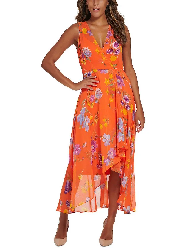 ladies-maxi-dress-v-neck-elegance-Womens Chiffon Long Maxi Dress