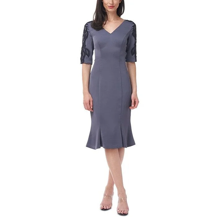 Women's flare dress Fourth of July -JS Collections Women's V Neck Fit & Flare Silhouette Dress Gray Size 12