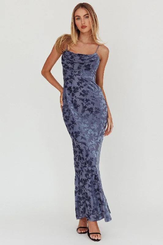 ladies-maxi-dress-magenta-flow-Well Versed Burnout Velvet Maxi Dress Slate Blue