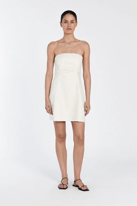 ladies-mini-dress-runway-rush-FRANCES CREAM STRAPLESS MINI DRESS