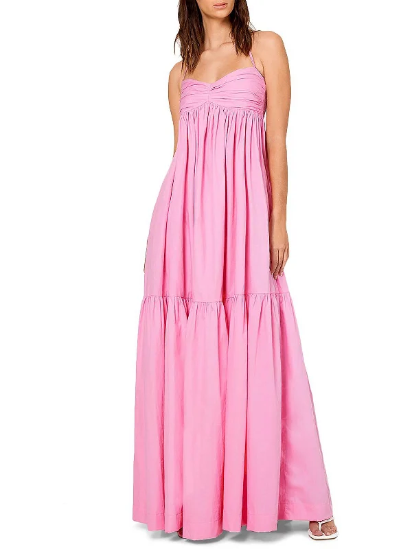 ladies-maxi-dress-buttoned-drift-Womens Halter Long Maxi Dress