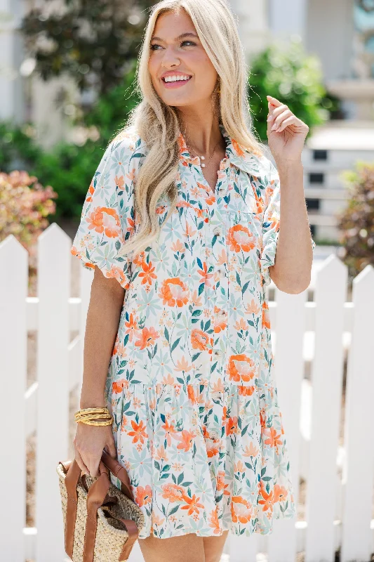 Women's floral dress tropical -Make It Happen Orange Floral Dress