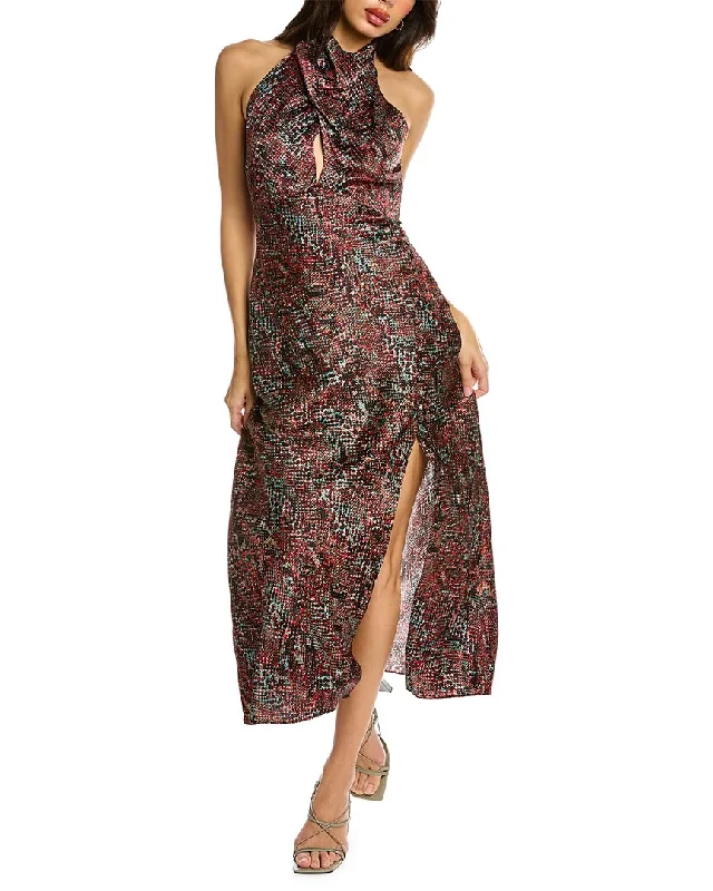 Women's midi dress professional -Nicholas Aline Cross Over Silk Midi Dress