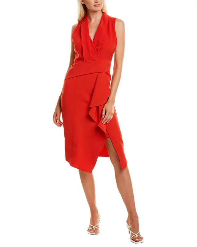 Women's midi dress commuting -Taylor Asymmetrical Midi Dress