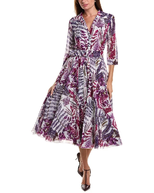 Women's midi dress bold print -Samantha Sung Aster Midi Dress