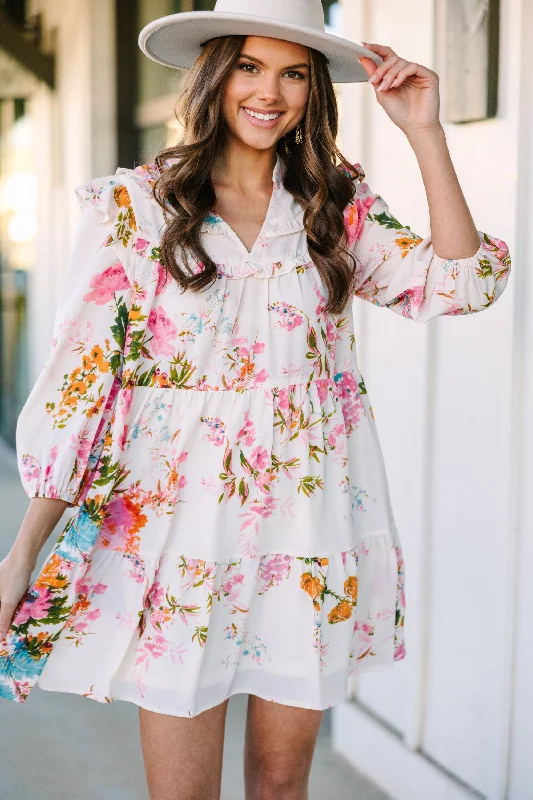 Women's floral dress summer night -Can't Leave You Alone Pink Floral Dress