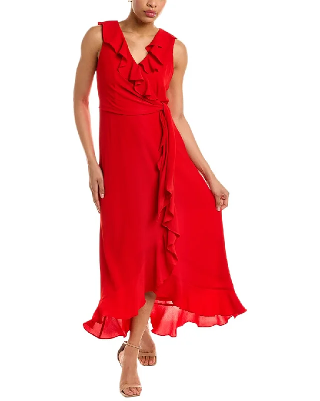 ladies-maxi-dress-delicate-sweep-London Times Ruffle Maxi Dress