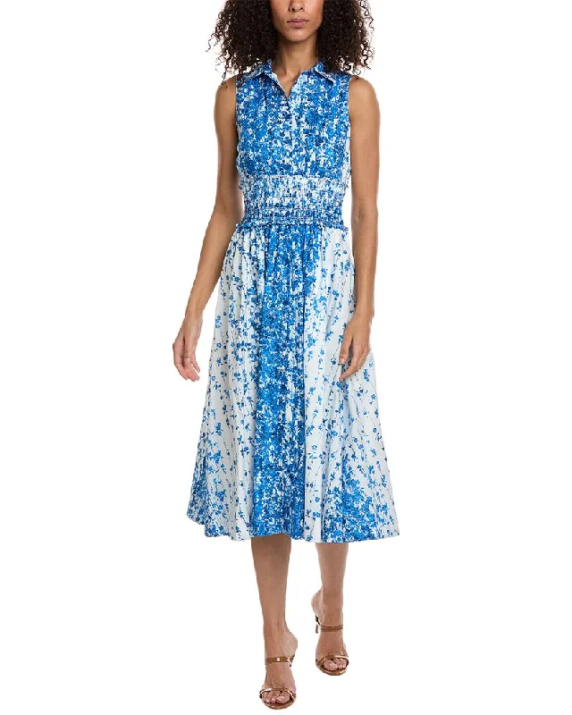 ladies-maxi-dress-linen-breeze-Taylor Printed Maxi Shirtdress