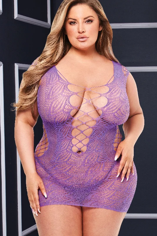 ladies-mini-dress-standout-mini-Corset Front Lace Mini Dress | Plus Size