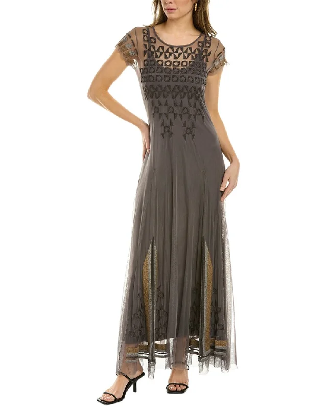 ladies-maxi-dress-green-sway-Johnny Was Rafferty Mesh Maxi Dress