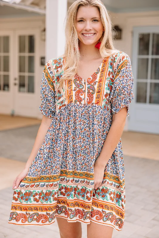 Women's floral dress outdoor -It's The Little Things Cream White Floral Dress