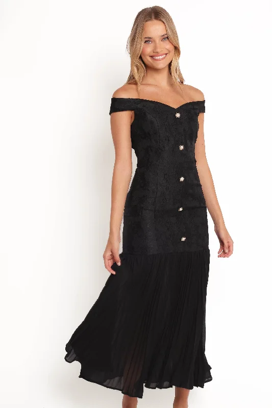 ladies-maxi-dress-social-flow-Evelina Maxi Dress - Black