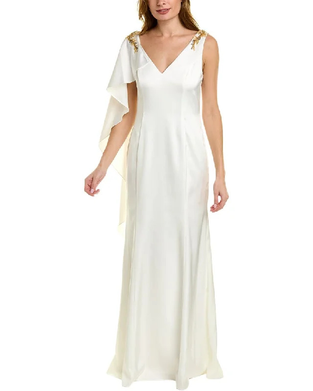 ladies-maxi-dress-petite-sway-Marchesa Notte Cape Sleeve Maxi Dress