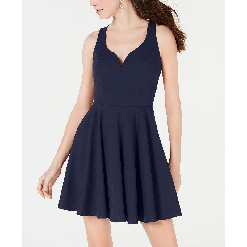 Women's flare dress artsy -B Darlin Juniors' V-Neck Fit & Flare Dress Blue Size 3