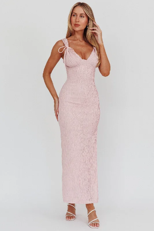 ladies-maxi-dress-summer-sweep-In My Feels Textured Maxi Dress Blush