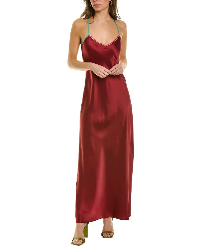 ladies-maxi-dress-cinnamon-flow-Dannijo Silk Maxi Slip Dress