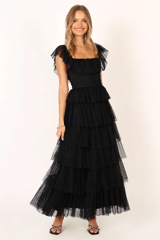 ladies-maxi-dress-runway-flow-Belle Maxi Dress - Black