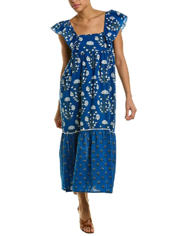 Women's midi dress silk -Ro's Garden Jimmy Midi Dress