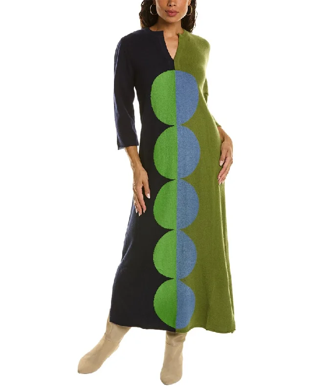 ladies-maxi-dress-shopping-drift-Frances Valentine Cozy Abstract Circles Wool-Blend Maxi Dress