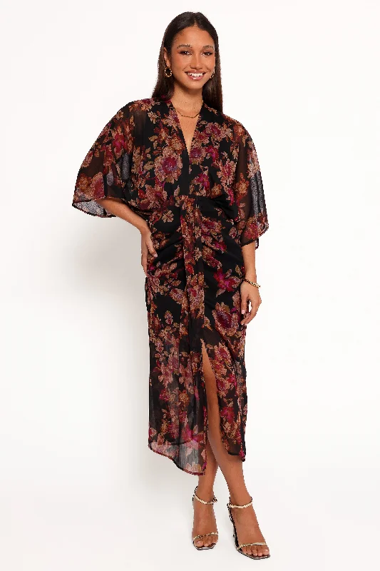 ladies-maxi-dress-animal-trail-Audrina Maxi Dress - Deep Night Floral