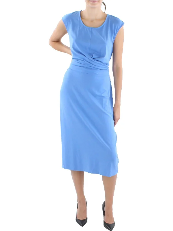 Women's midi dress dinner -Womens Heathered Calf Midi Dress