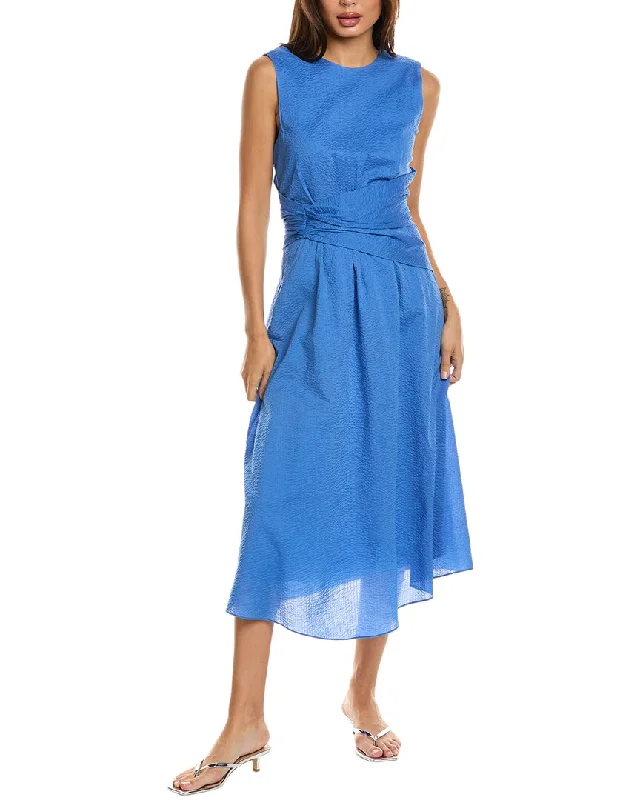 Women's midi dress off shoulder -FRAME Denim Ruched Midi Dress