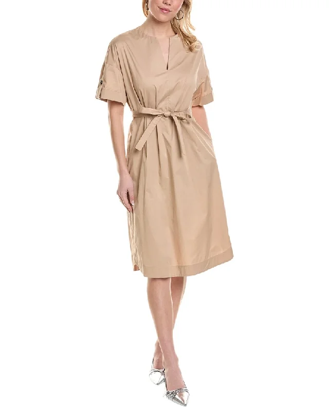 Women's midi dress festive -Peserico womens  Midi Dress, 46, Beige