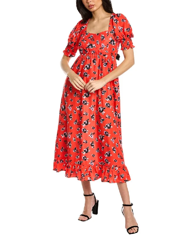 Women's midi dress velvet -SISTER JANE Conch Flower Midi Dress