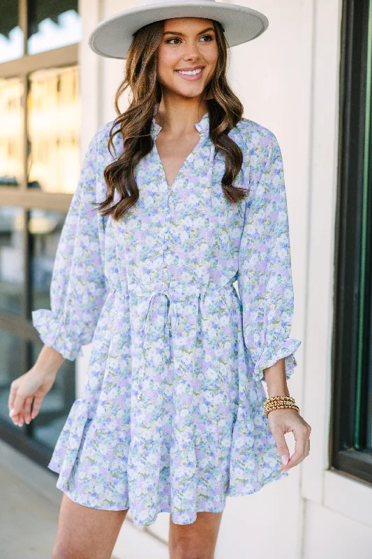 Women's floral dress handmade -Better Get Going Blue Floral Dress