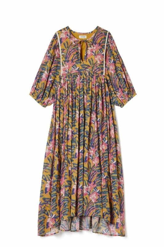 ladies-maxi-dress-winter-warm-Geranium Maxi Dress In Honey Flower