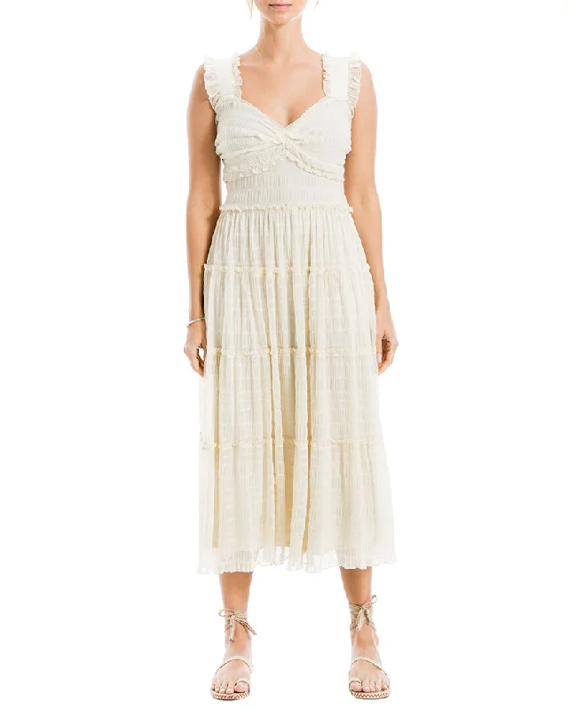 ladies-maxi-dress-cowl-drape-Max Studio Sleeveless Mesh Maxi Dress