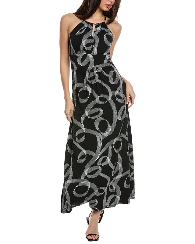 ladies-maxi-dress-taupe-drift-London Times Morris Maxi Dress