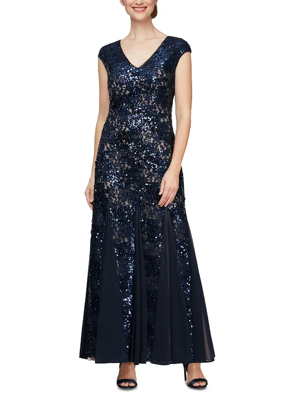 ladies-maxi-dress-romantic-sway-Petites Womens Sequined Maxi Evening Dress