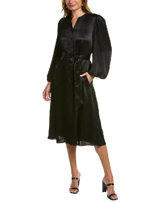 Women's midi dress satin -Boden Satin Midi Shirt Dress