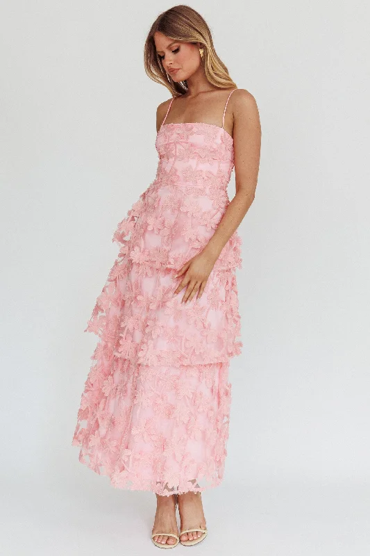 ladies-maxi-dress-cut-out-charm-Dori Floral Embellished Maxi Dress Blush