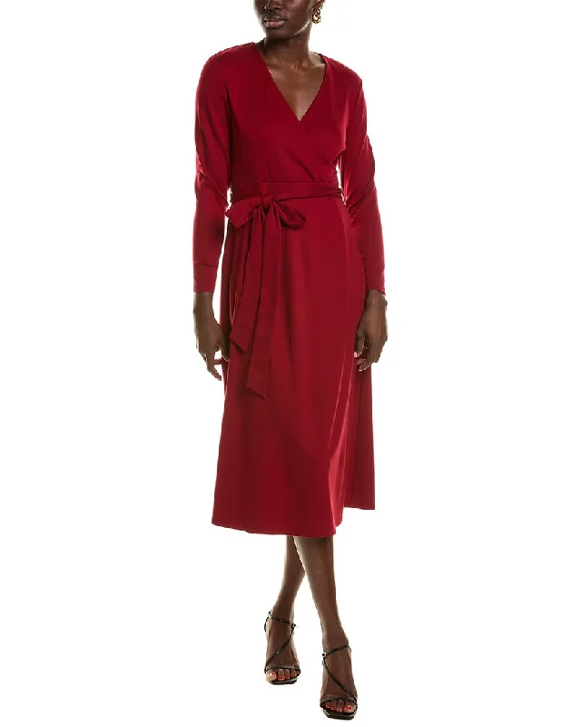 Women's midi dress satin -Anne Klein Surplice Midi Dress