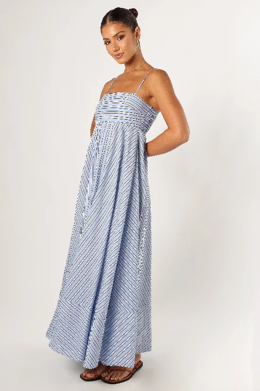 ladies-maxi-dress-open-back-sway-Iggy Maxi Dress - Blue