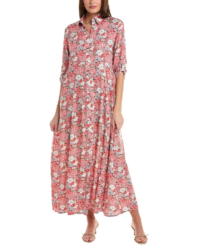 Women's midi dress flared sleeve -ANNA KAY Fleurs Midi Dress