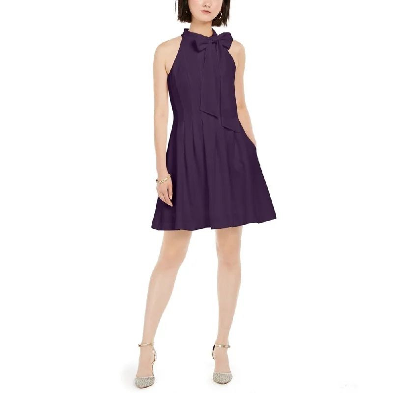 Women's flare dress New Year -Vince Camuto Women's Bow-Neck Fit & Flare Dress Purple Size 2