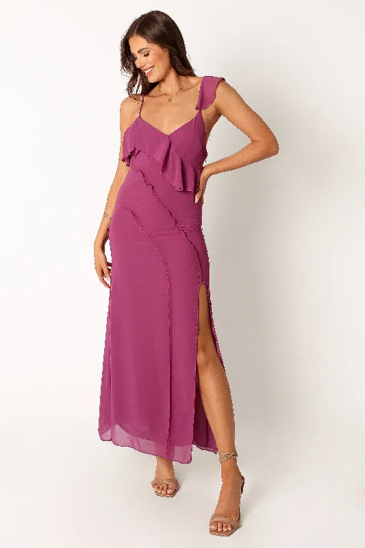 ladies-maxi-dress-70s-vibe-Stephy Maxi Dress - Purple