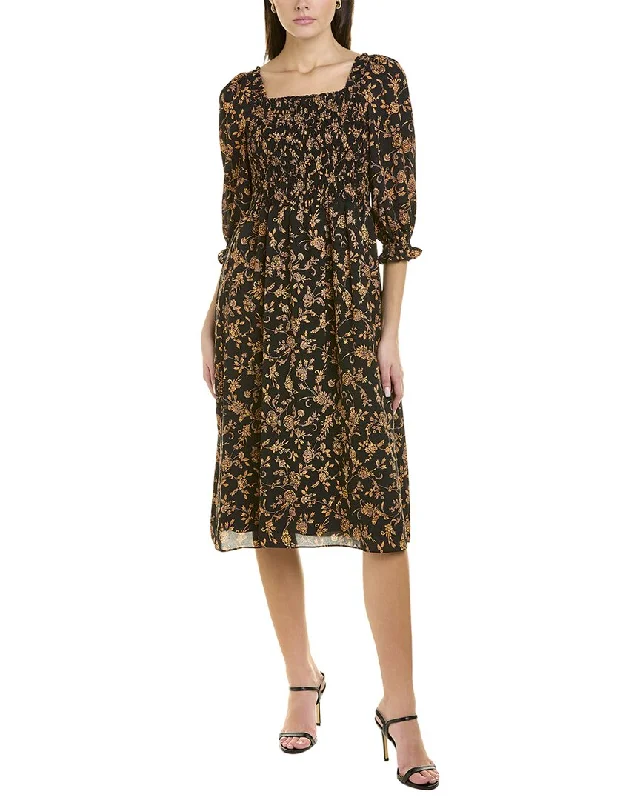 Women's midi dress girly -Nanette by Nanette Lepore Smocked Midi Dress