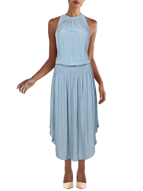 Women's midi dress custom -Audrey Womens Halter Drop Waist Midi Dress