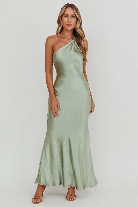 ladies-maxi-dress-tall-sweep-Emmaline One-Shoulder Open Back Maxi Dress Sage